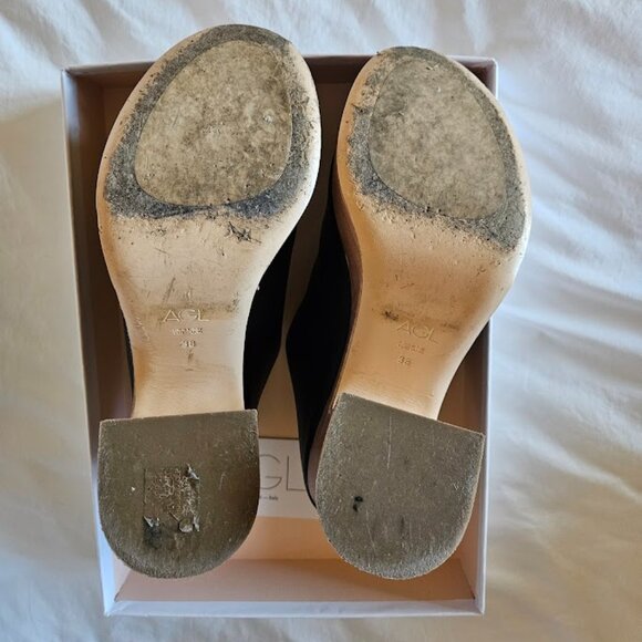 AGL Sista Platform Mule Black Leather - Picture 3 of 5